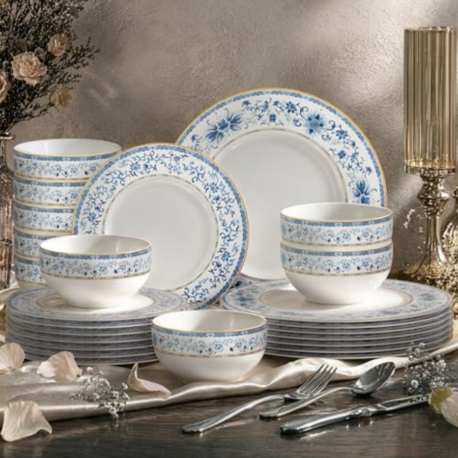 Kitchen Academy 24-Piece Fine Bone China Dinnerware Set for 8