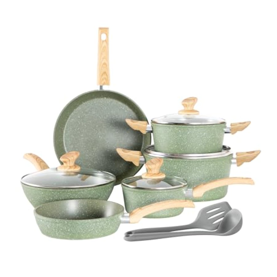 Kitchen Academy Non Toxic Pots and Pans Set Non Stick